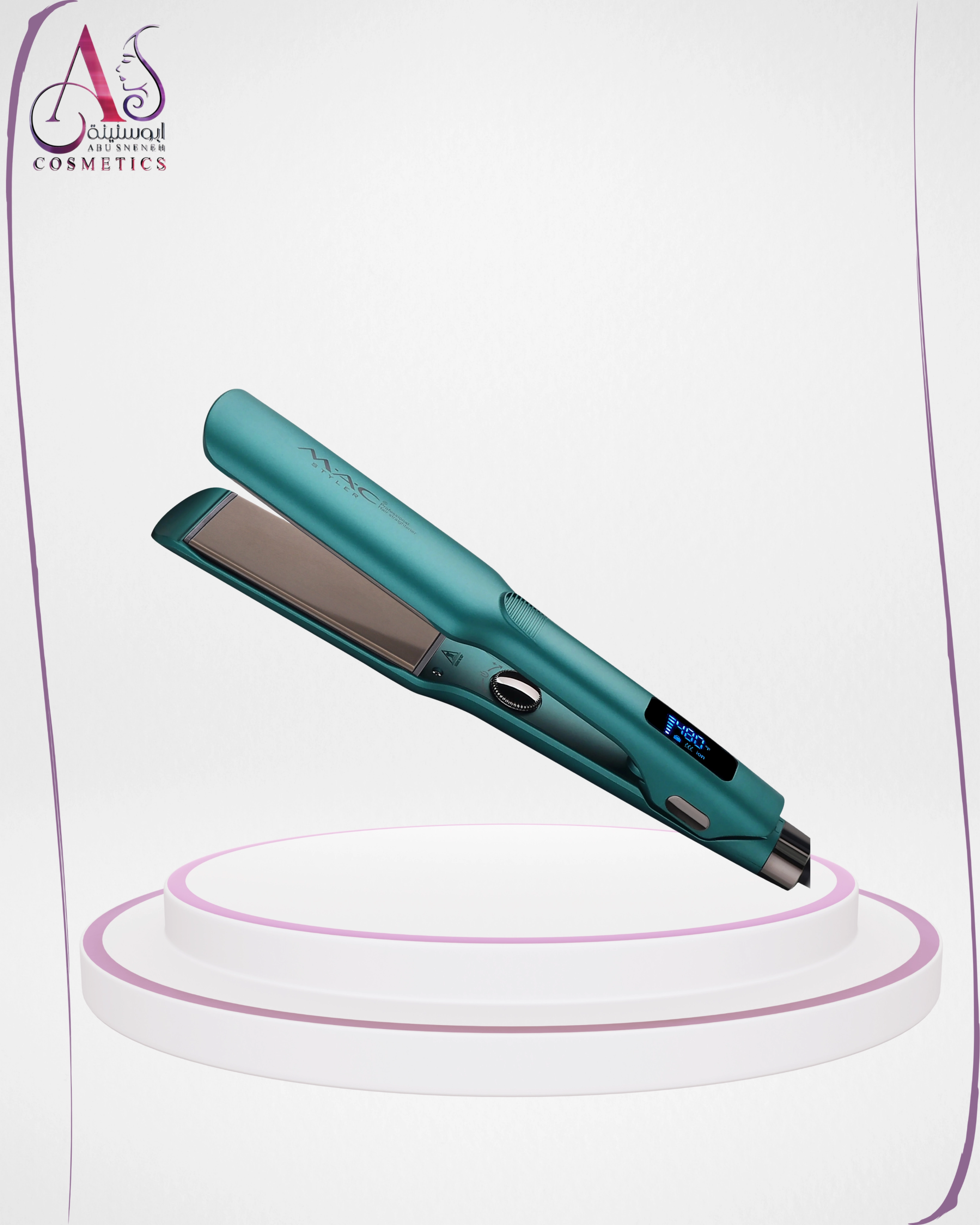 جهاز فرد الشعر الاحترافي MAC Styler MC-5575 – ألواح تيتانيوم، درجة حرارة 480 درجة فهرنهايت، شاشة LCD
