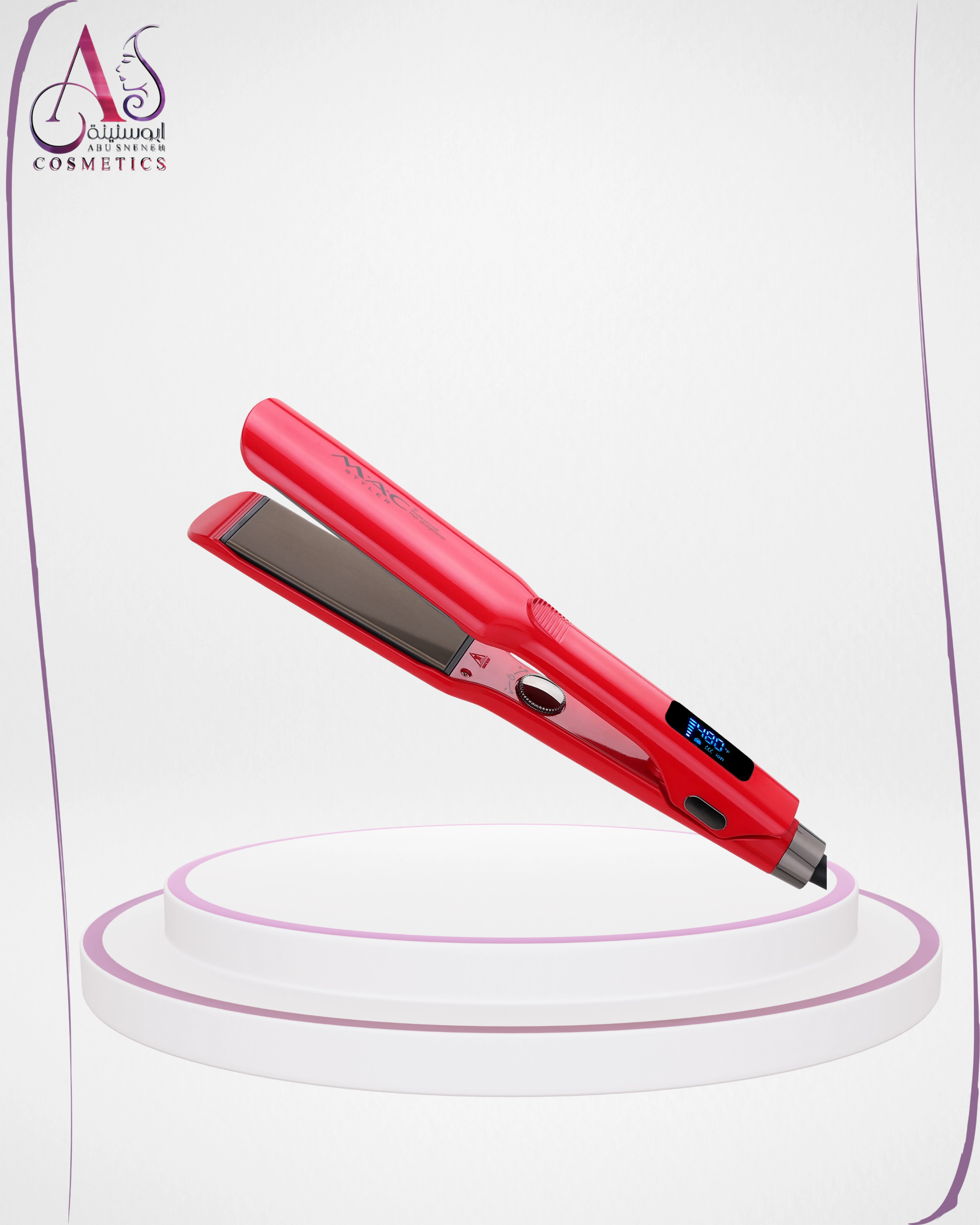 جهاز فرد الشعر الاحترافي MAC Styler MC-5574 – ألواح تيتانيوم، درجة حرارة 480 درجة فهرنهايت، شاشة LCD